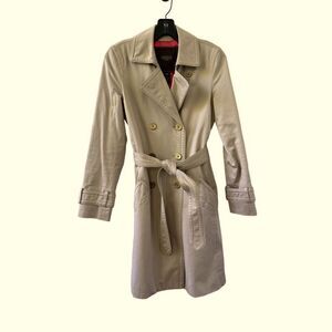 Coach Double Breast Belted Trench Coat Women’s Beige Size XS